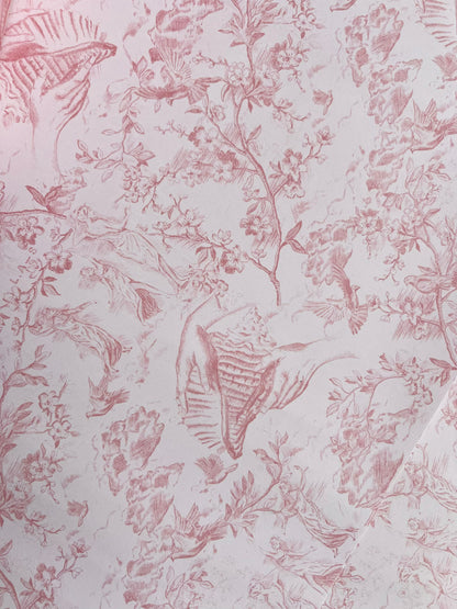 5 Signature Rose Toile Gift Wrap Sheets & 5 Tags