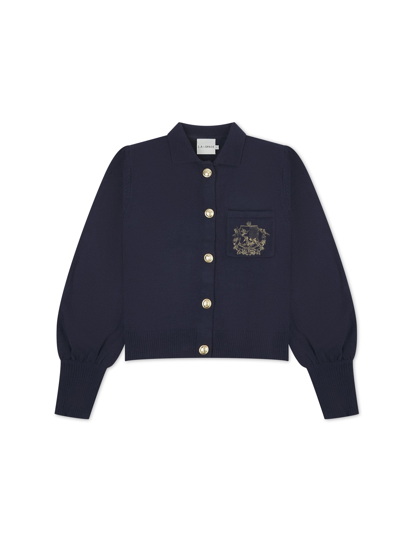 'VERITY' VARSITY BOXY FIT CARDIGAN NAVY