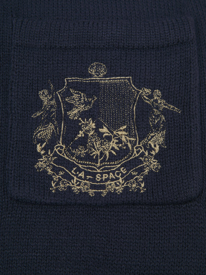 'VERITY' VARSITY BOXY FIT CARDIGAN NAVY