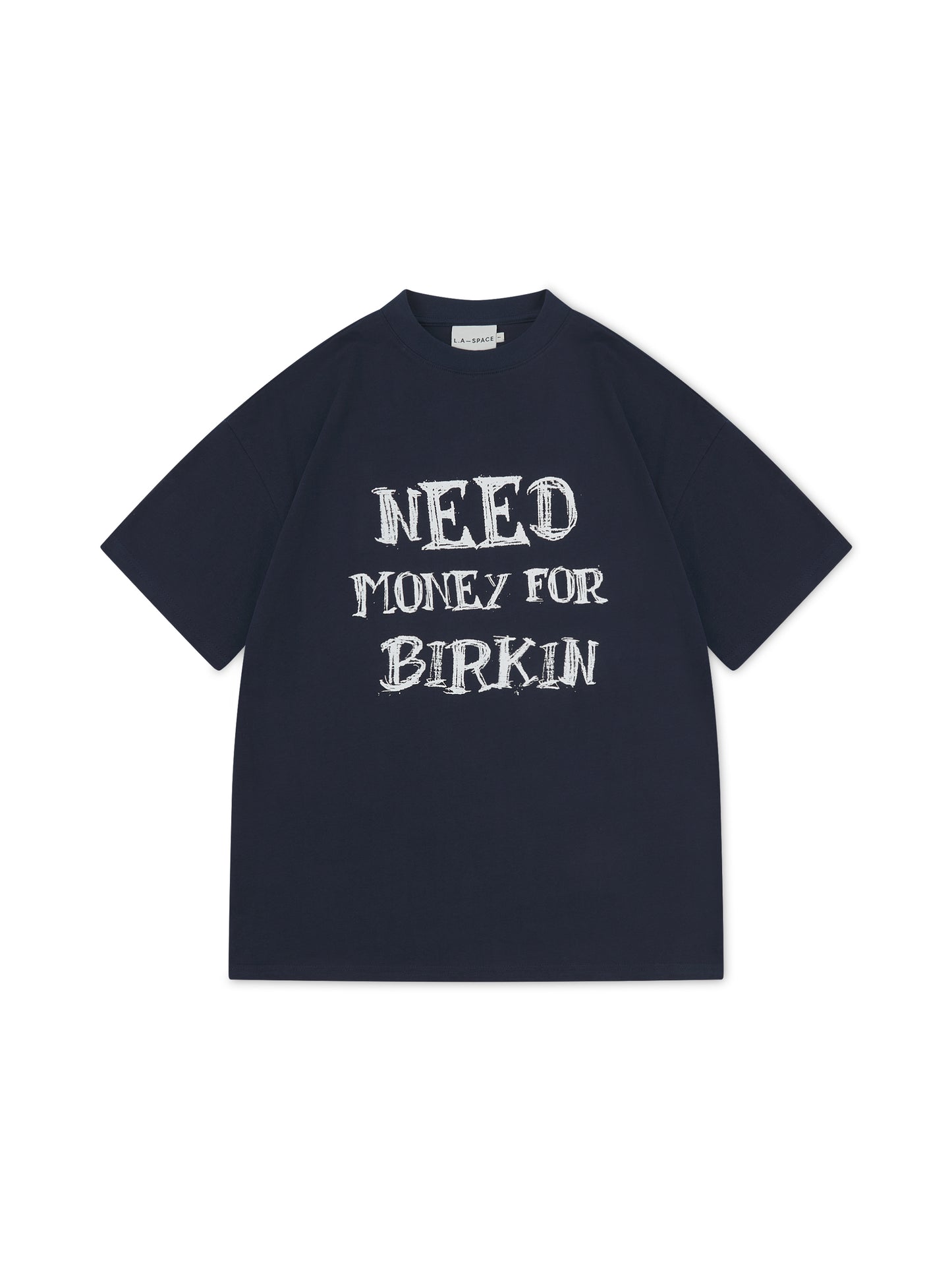 'NMFB' SLOGAN OVERSIZED T-SHIRT NAVY