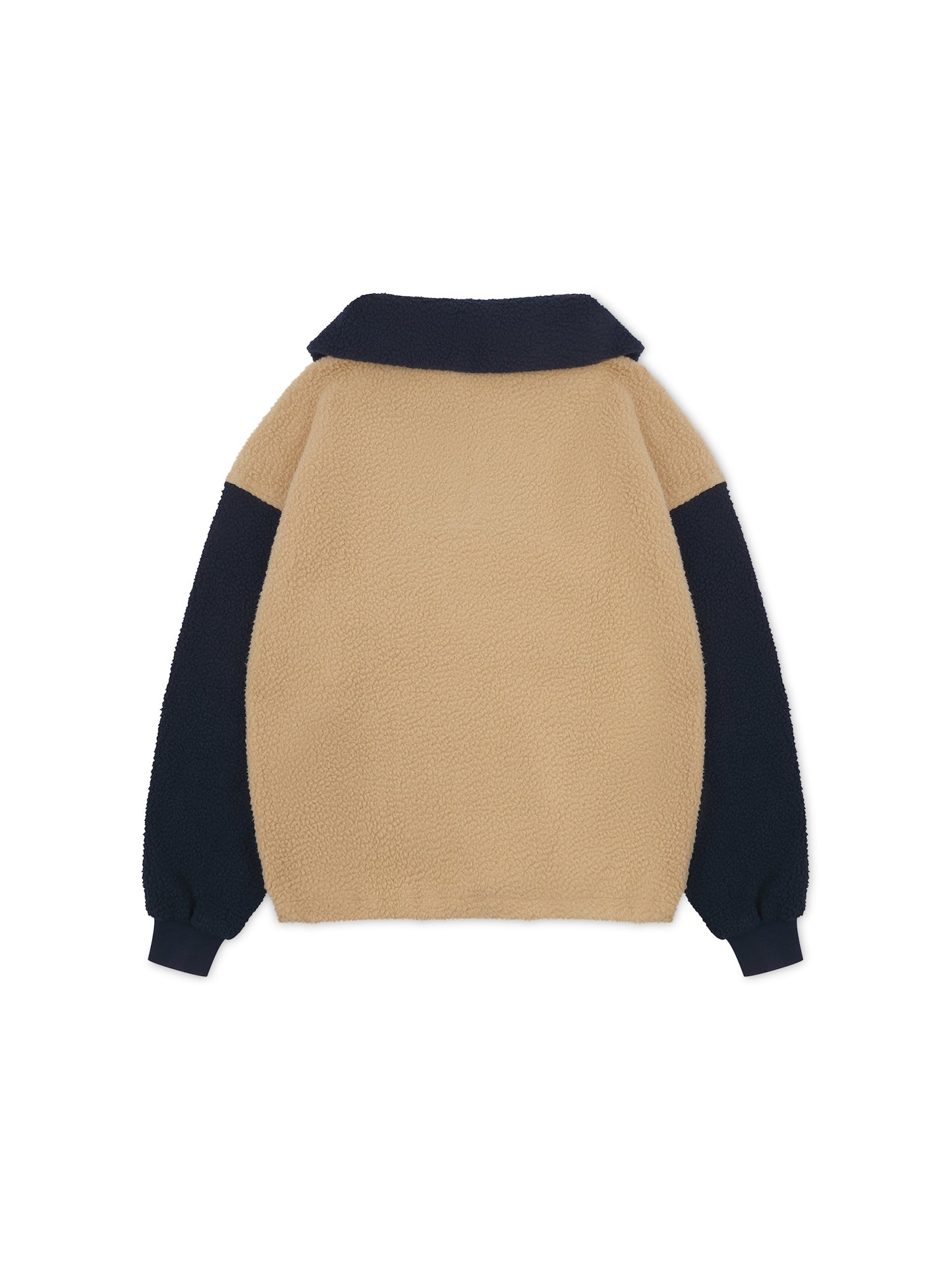 'ELYSIA' HALF ZIP TEDDY OVERSIZED COLOUR BLOCK SWEATSHIRT MULTI