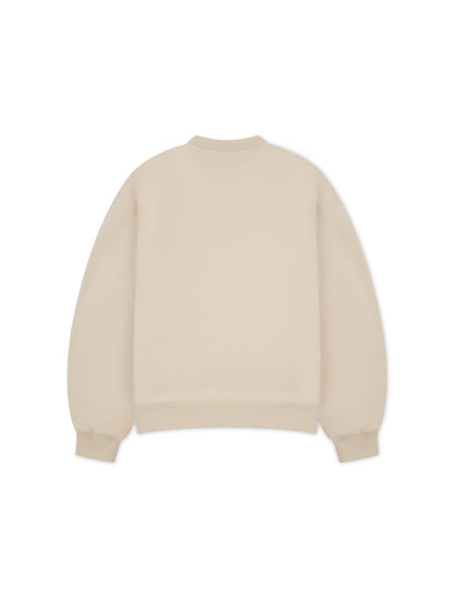 ‘DUCHESSE’ VARSITY EMBROIDERED OVERSIZED SWEATSHIRT BEIGE