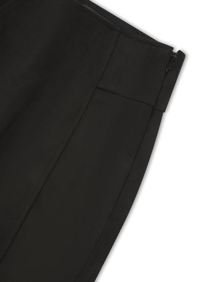 CONTOURING FAUX SUEDE LEGGINGS IN BLACK