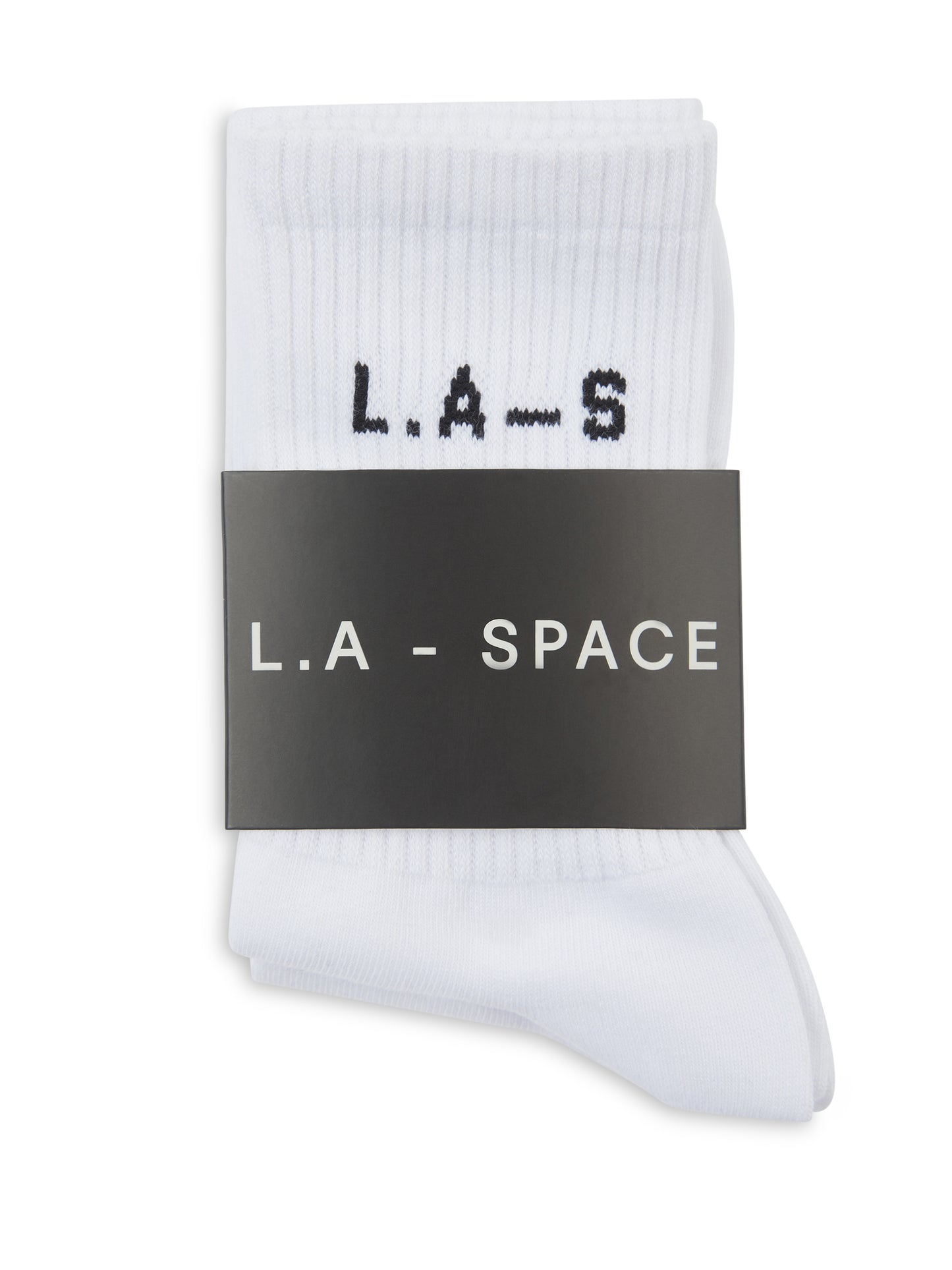 'L.A-S' CREW SOCKS TWINPACK IN WHITE