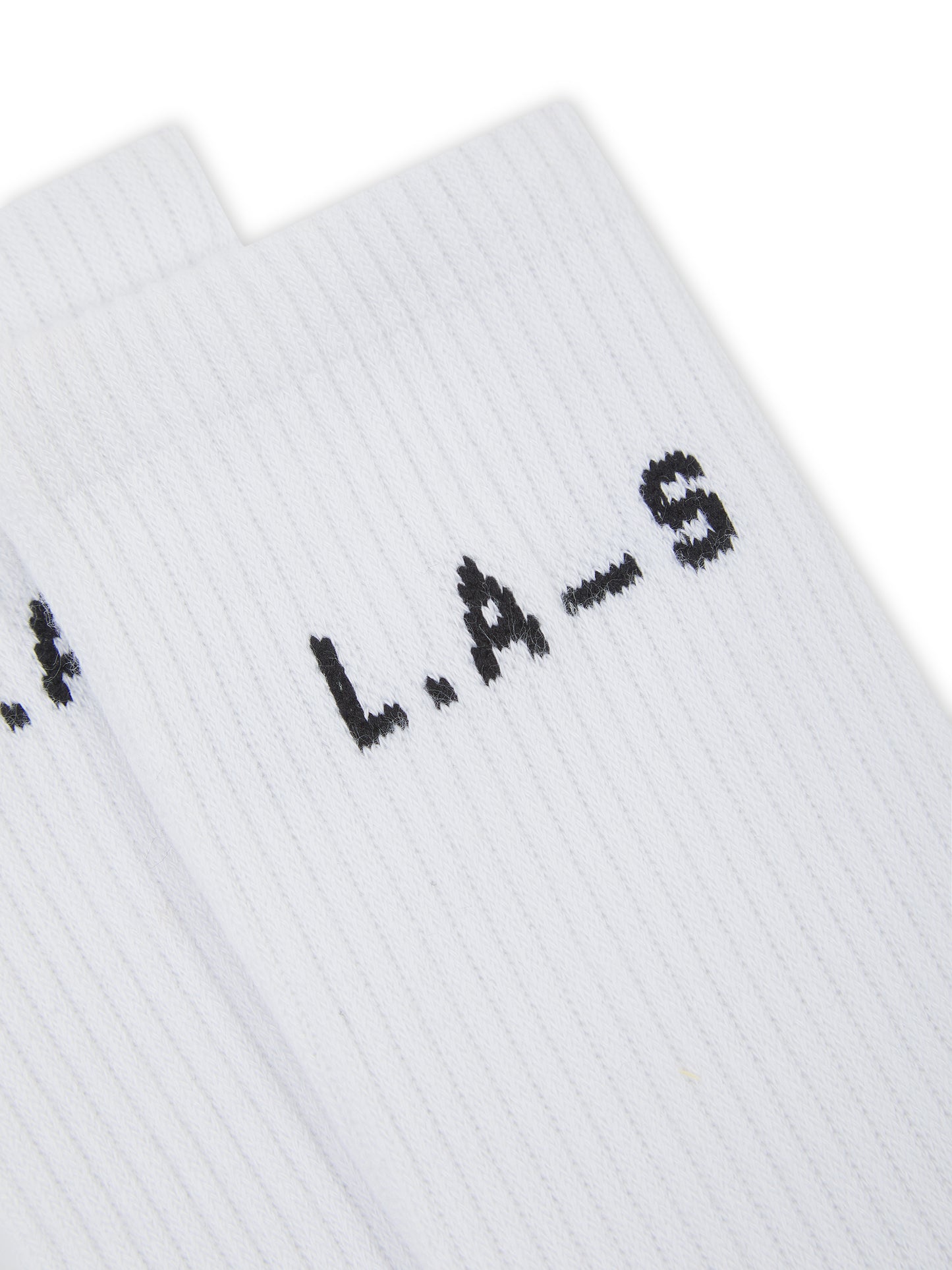 'L.A-S' CREW SOCKS TWINPACK IN WHITE