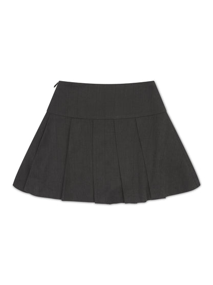 'HAILEY' HIGH-WAIST PLEATED SKORT SLATE GREY