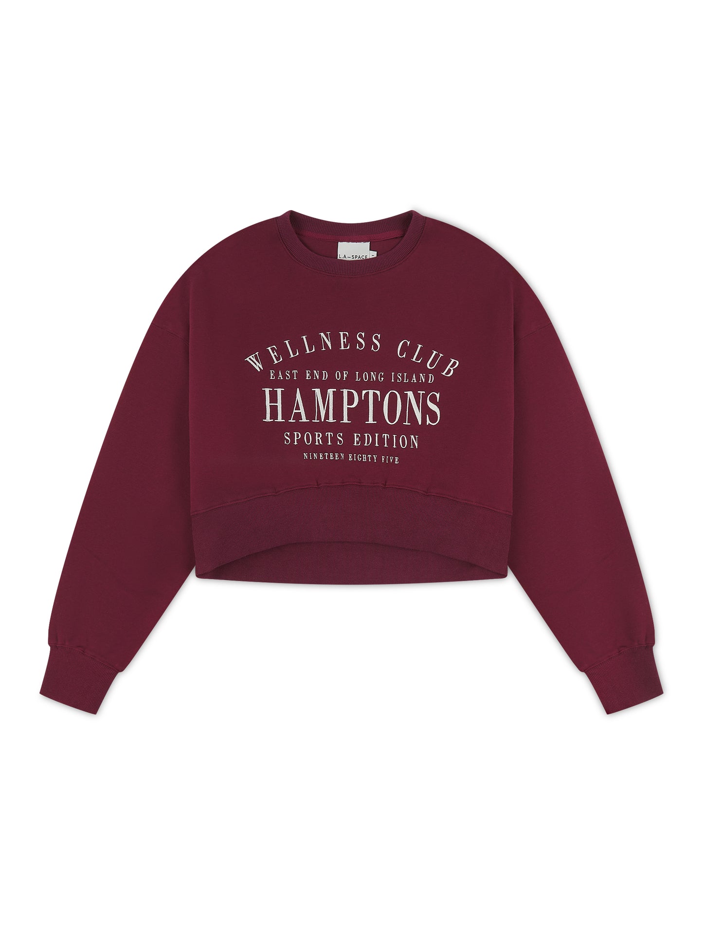 ‘HAMPTONS' EMBROIDERED CROPPED SWEATSHIRT