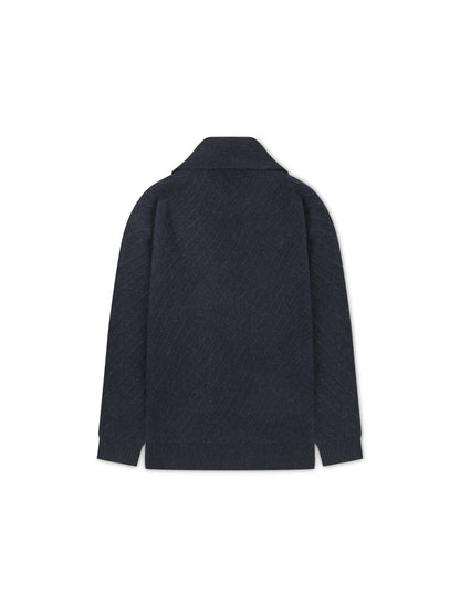 'CAMILLE' KNITTED CARDIGAN WITH SCARF DETAIL NAVY