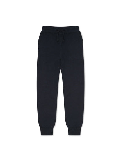 'DELPHINE' CUFF DETAIL KNITTED JOGGERS NAVY