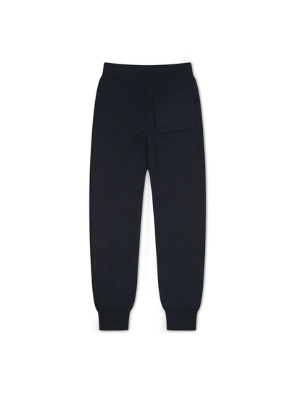 'DELPHINE' CUFF DETAIL KNITTED JOGGERS NAVY