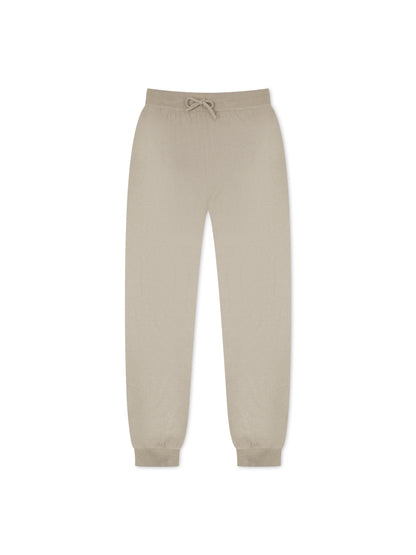 'LOULOU' CASHMERE BLEND CUFF DETAIL KNITTED JOGGERS OAT BEIGE