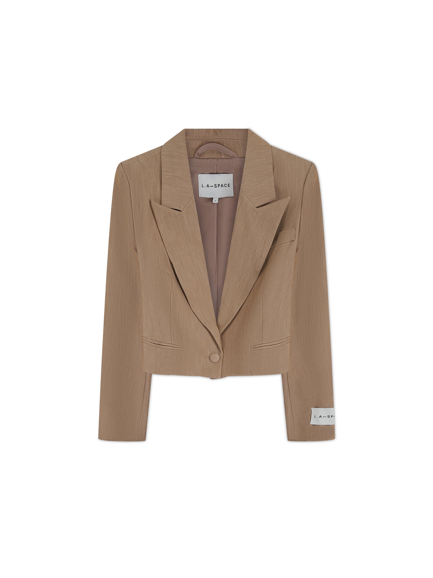 'HARLOW' CROPPED BLAZER CAMEL