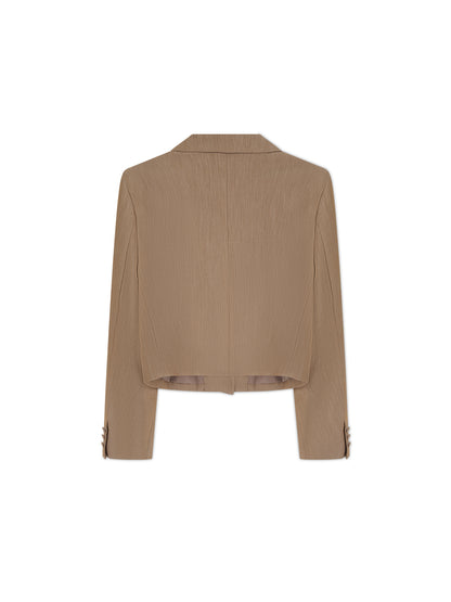 'HARLOW' CROPPED BLAZER CAMEL