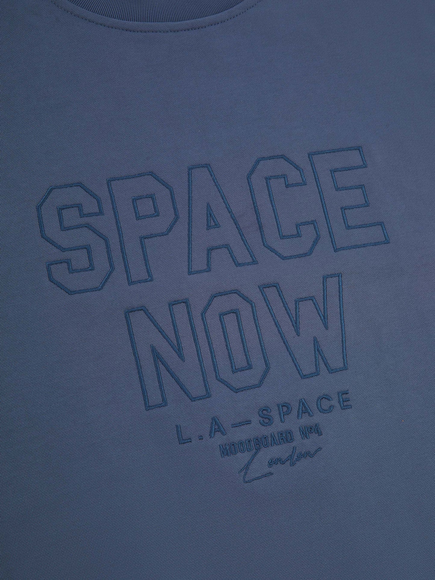 'SPACE NOW' EMBROIDERED SWEATSHIRT NAVY