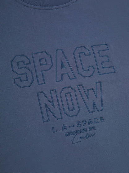 'SPACE NOW' EMBROIDERED SWEATSHIRT NAVY