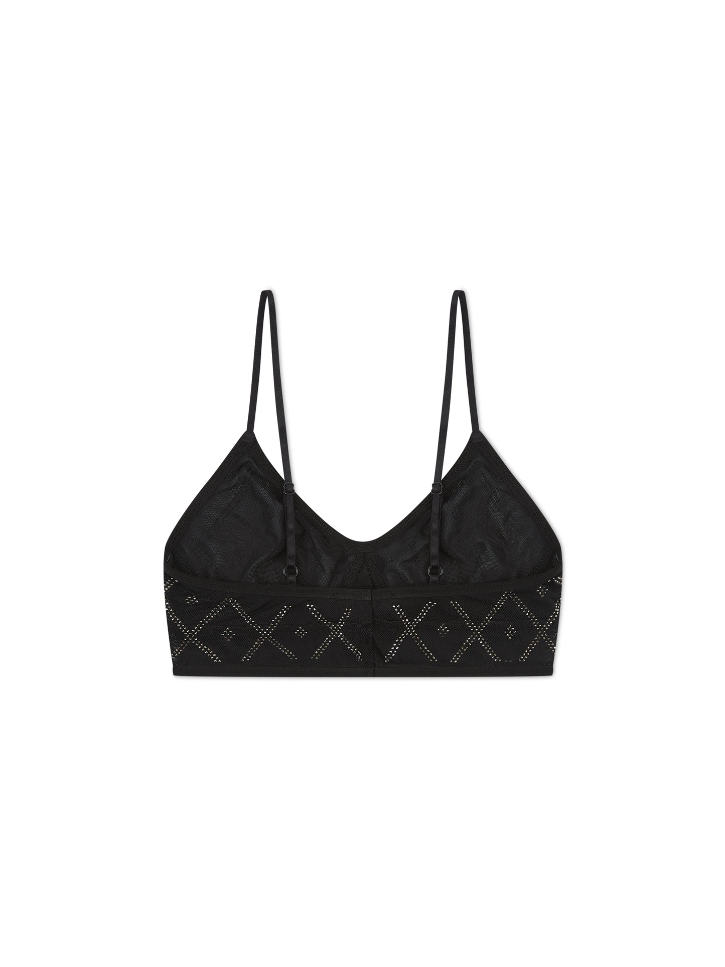 'LIZA' RHINESTONE MESH BRALETTE BLACK