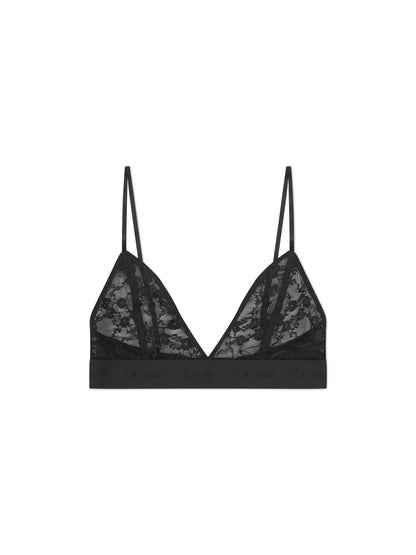 'MONROE' L.A-SPACE LACE TRIANGLE BRALETTE BLACK