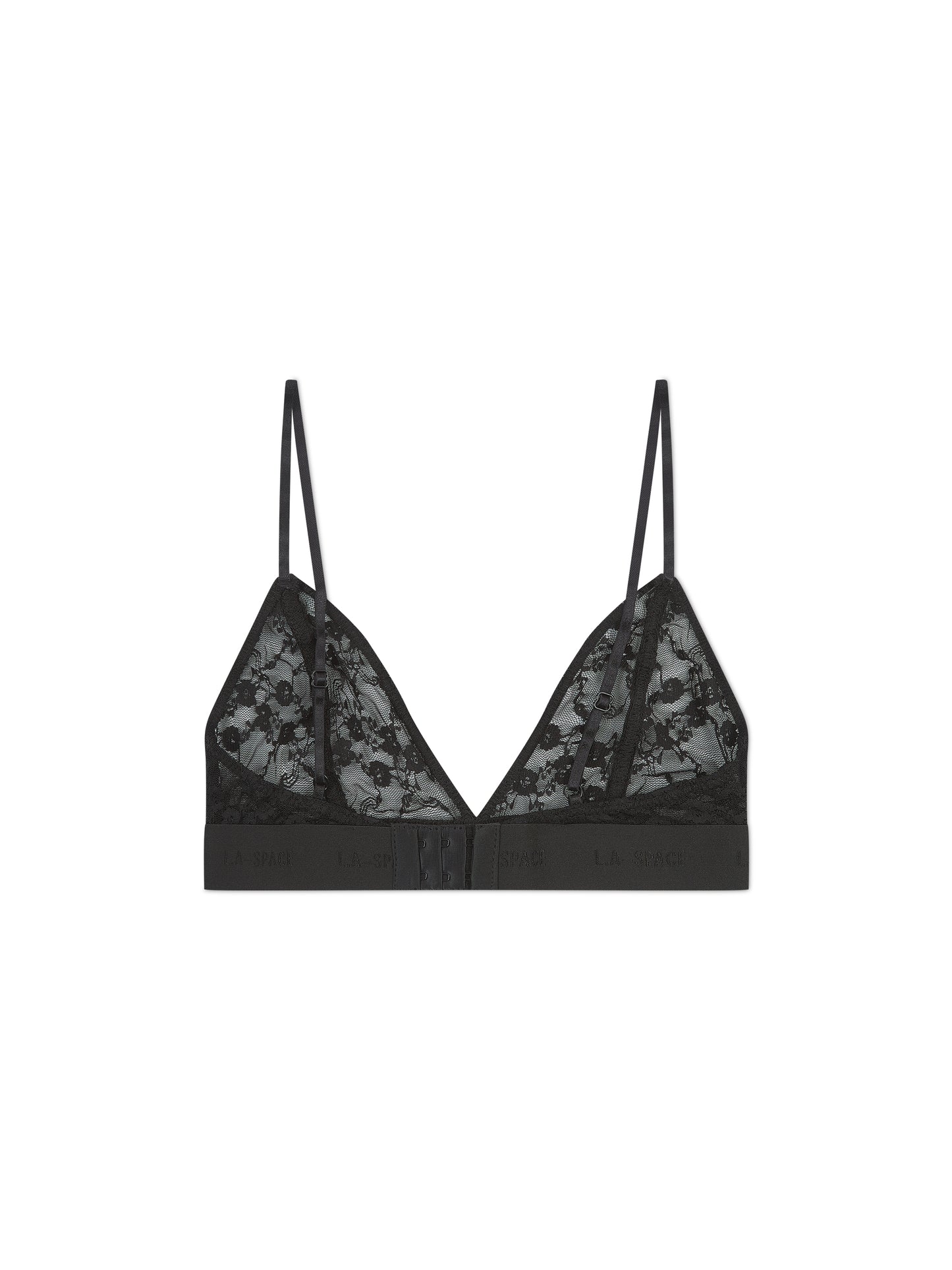 'MONROE' L.A-SPACE LACE TRIANGLE BRALETTE BLACK