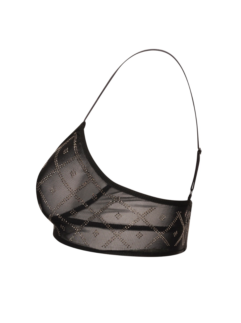 Rhinestone mesh bralette black  Trendy Bras & Fashion Bralettes - Lush  Fashion Lounge