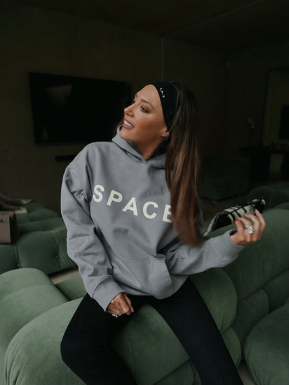 'SPACE' OVERSIZED HOODIE SLATE GREY