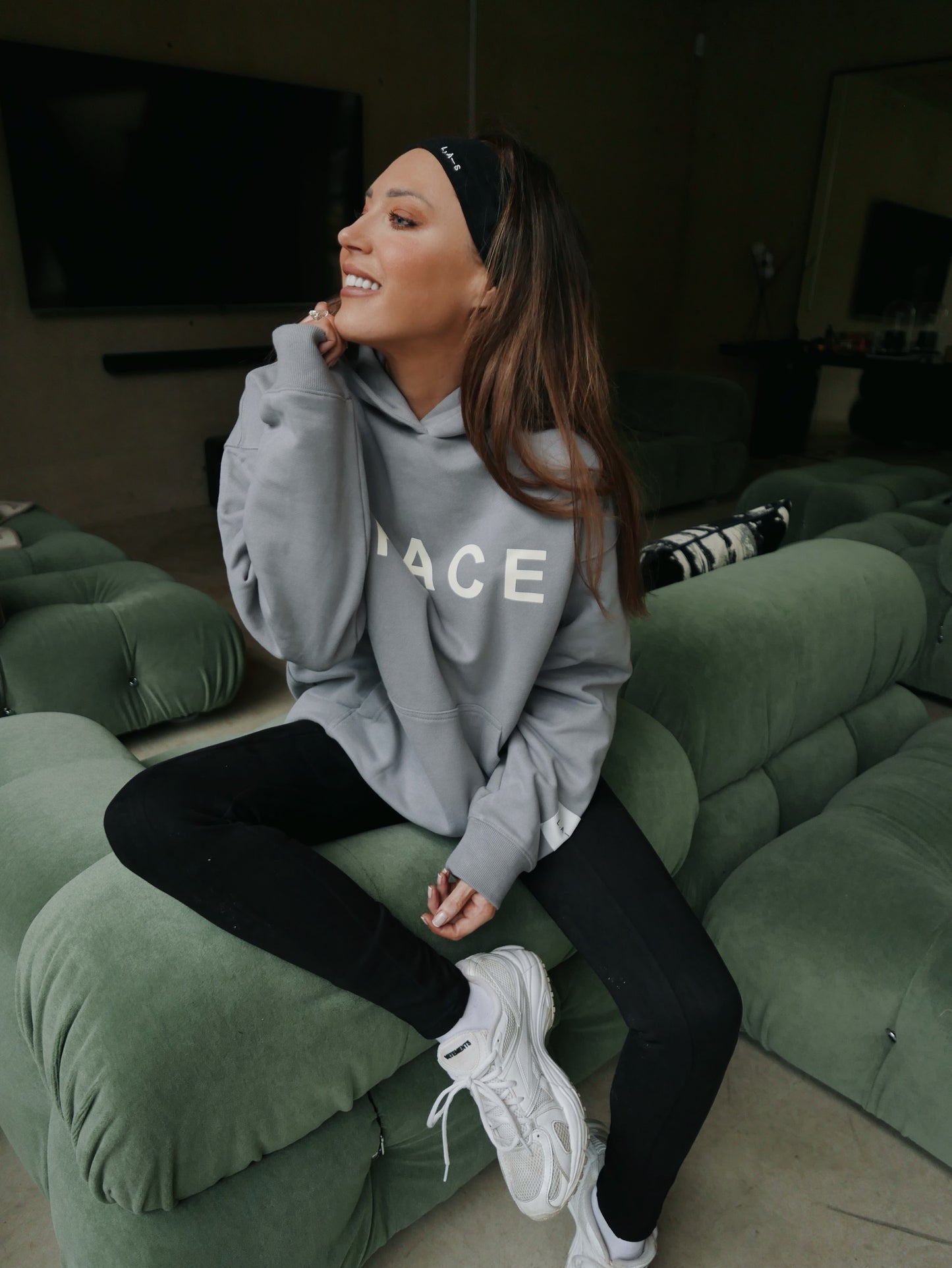 'SPACE' OVERSIZED HOODIE SLATE GREY