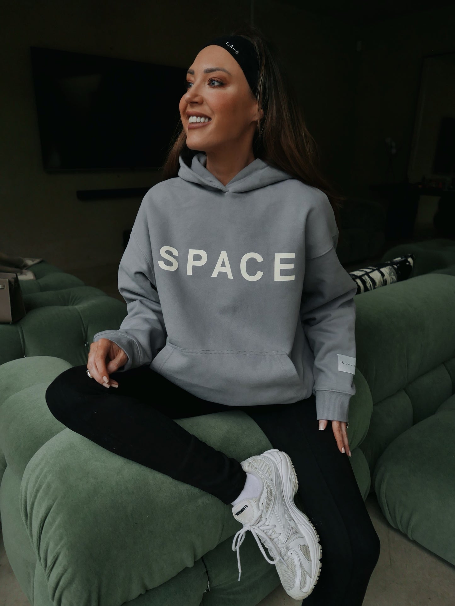 'SPACE' OVERSIZED HOODIE SLATE GREY