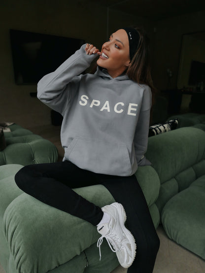 'SPACE' OVERSIZED HOODIE SLATE GREY